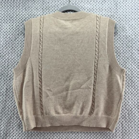 Whiteroom + Cactus Top Women L Tan Knit Vest V-Neck Sleeveless Stretchy Casual - Picture 7 of 7